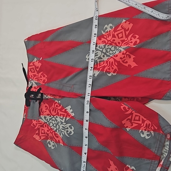 Vana Tribal Swim Shorts Handmade M Eco-Friendly Gray Red Pink - Picture 17 of 17